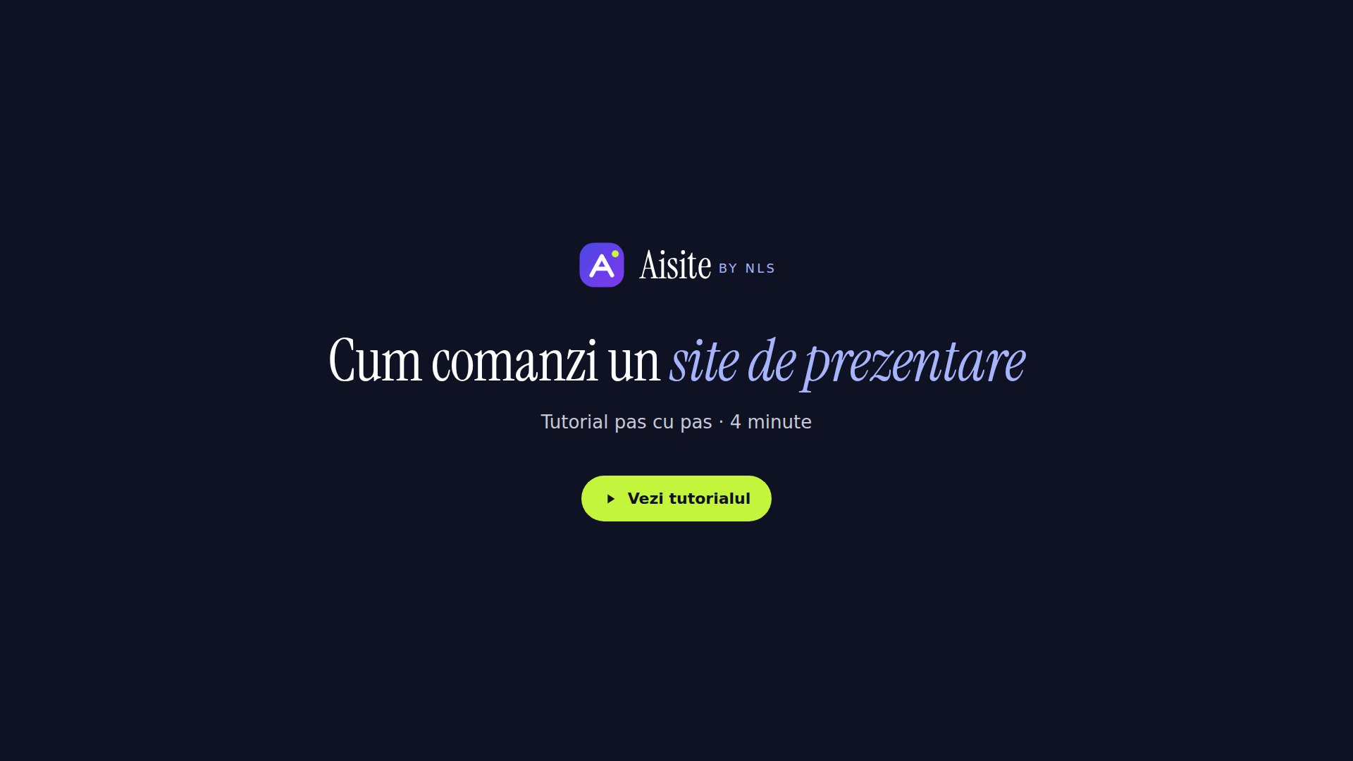 Tutorial video: cum comanzi un site de prezentare
